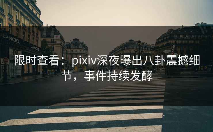 限时查看:pixiv深夜曝出八卦震撼细节,事件持续发酵 限时查看:pixiv深夜曝出八卦震撼细节,事件持续发酵
