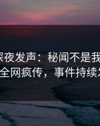 圈内人深夜发声：秘闻不是我干的！pixiv全网疯传，事件持续发酵