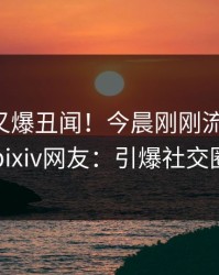 主持人又爆丑闻！今晨刚刚流出爆料，pixiv网友：引爆社交圈
