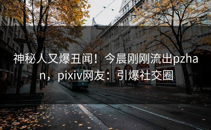 神秘人又爆丑闻！今晨刚刚流出pzhan，pixiv网友：引爆社交圈