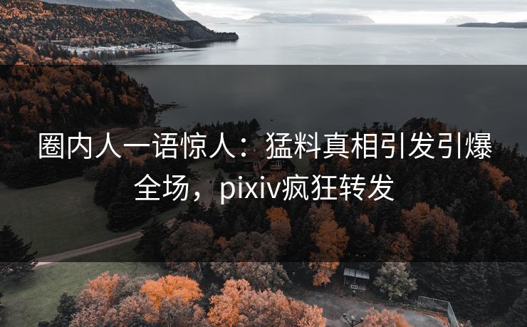 圈内人一语惊人：猛料真相引发引爆全场，pixiv疯狂转发