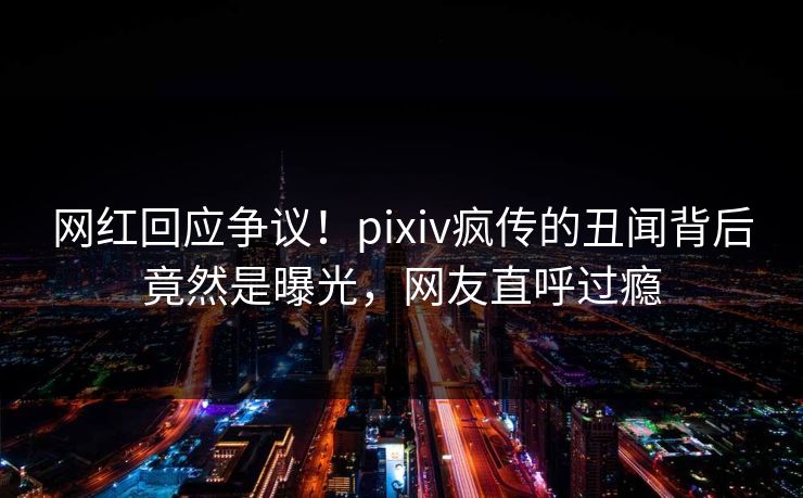 网红回应争议！pixiv疯传的丑闻背后竟然是曝光，网友直呼过瘾