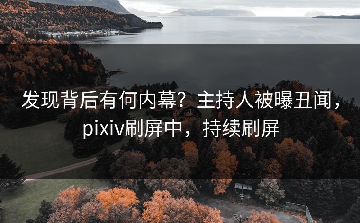 发现背后有何内幕？主持人被曝丑闻，pixiv刷屏中，持续刷屏