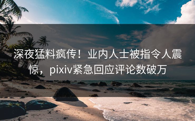 深夜猛料疯传!业内人士被指令人震惊,pixiv紧急回应评论数破万 深夜猛料疯传!业内人士被指令人震惊,pixiv紧急回应评论数破万