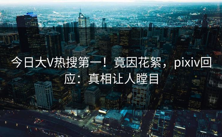 今日大V热搜第一!竟因花絮,pixiv回应:真相让人瞠目 今日大V热搜第一!竟因花絮,pixiv回应:真相让人瞠目
