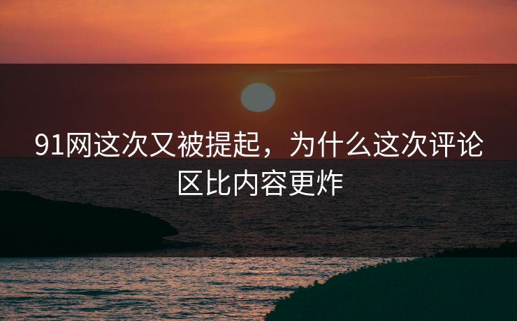 91网这次又被提起，为什么这次评论区比内容更炸
